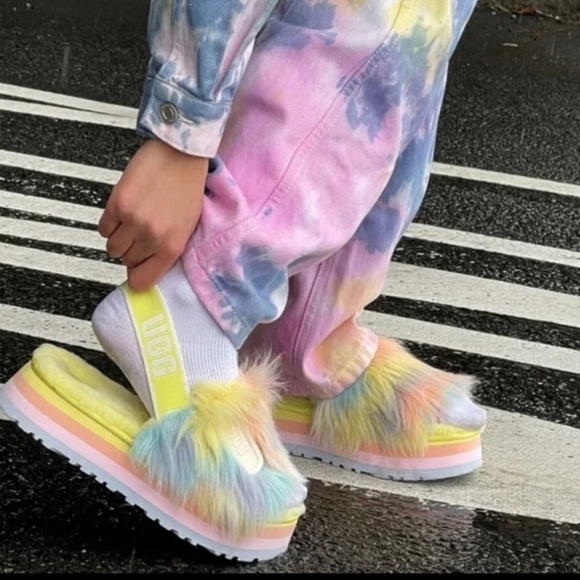 UGG |  Disco Tie Dye Slides Slippers Margarita Size 8 - Picture 10 of 10